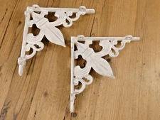 2 Cast Iron Fleur De Lis Shelf Brackets Brace Corbel Mantle Brace Porch Decor