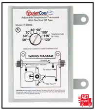Attic Fan Mechanical Replacement Thermostat with Built-In Fire Safety Shut Off