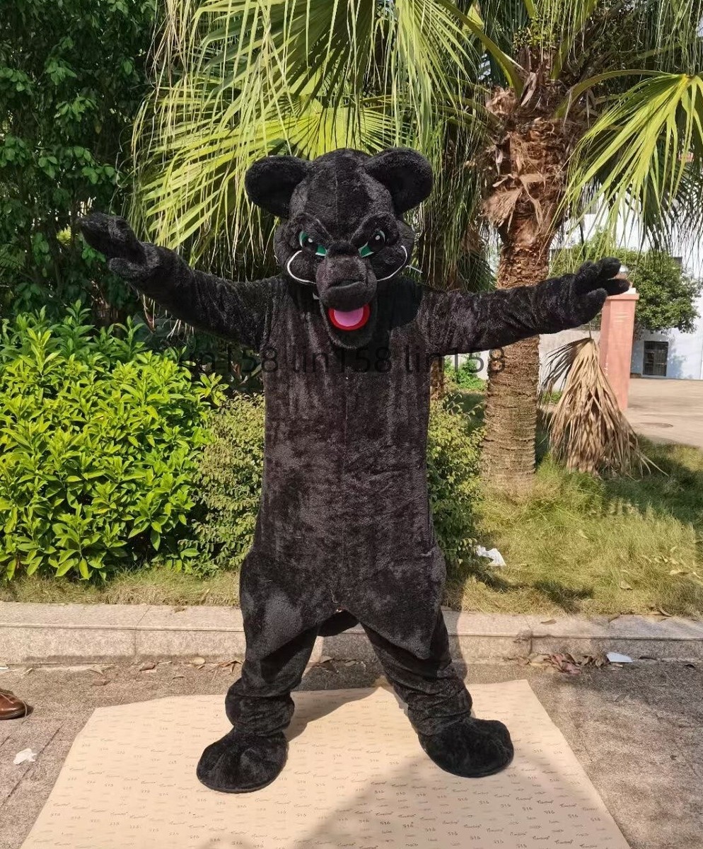 Fursuit Black Haired Husky Fox Mascot Party Costume Walking