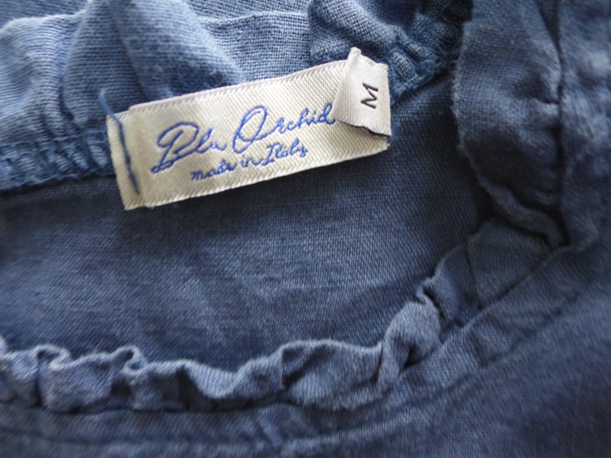 blue orchid linen dress Midi linen dress MACEIO in Cobalt blue