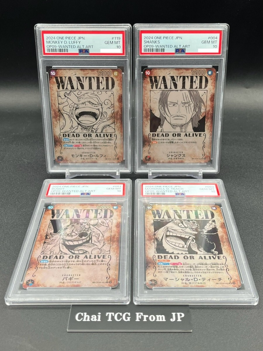 ONE PIECE １〜60& WANTED Monkey D.Luffy Wanted PSA 10 English Alt Art One Piece OP03