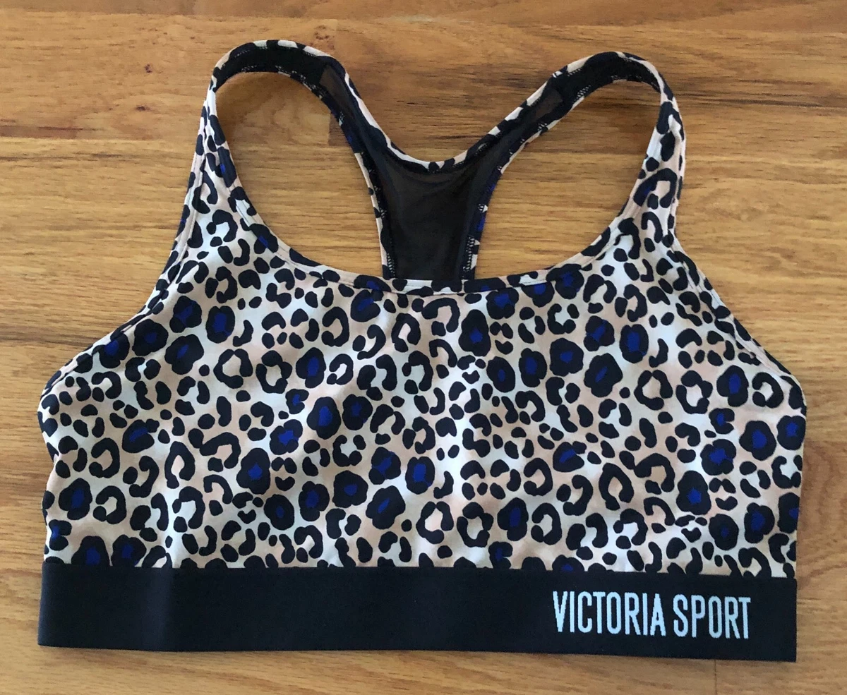 Victoria Secret Sport Racerback Sport Bra The Player Animal Print Leopard  Large