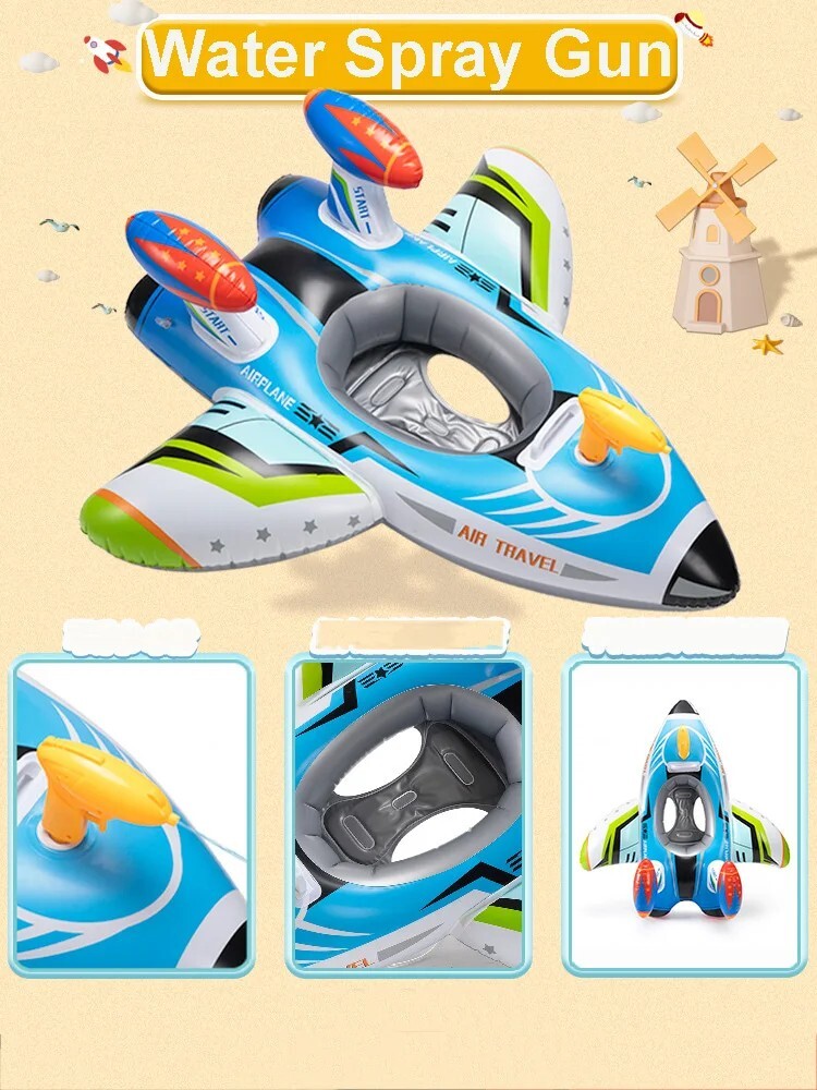 Salvavidas Avión Cohete Hinchable Pistola Eau Niños Piscina Mar Juegos Verano