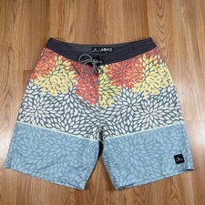 Mirage Shorts Mens 32 Stretch Drawstring Swim Trunks Beach Polyester Blend