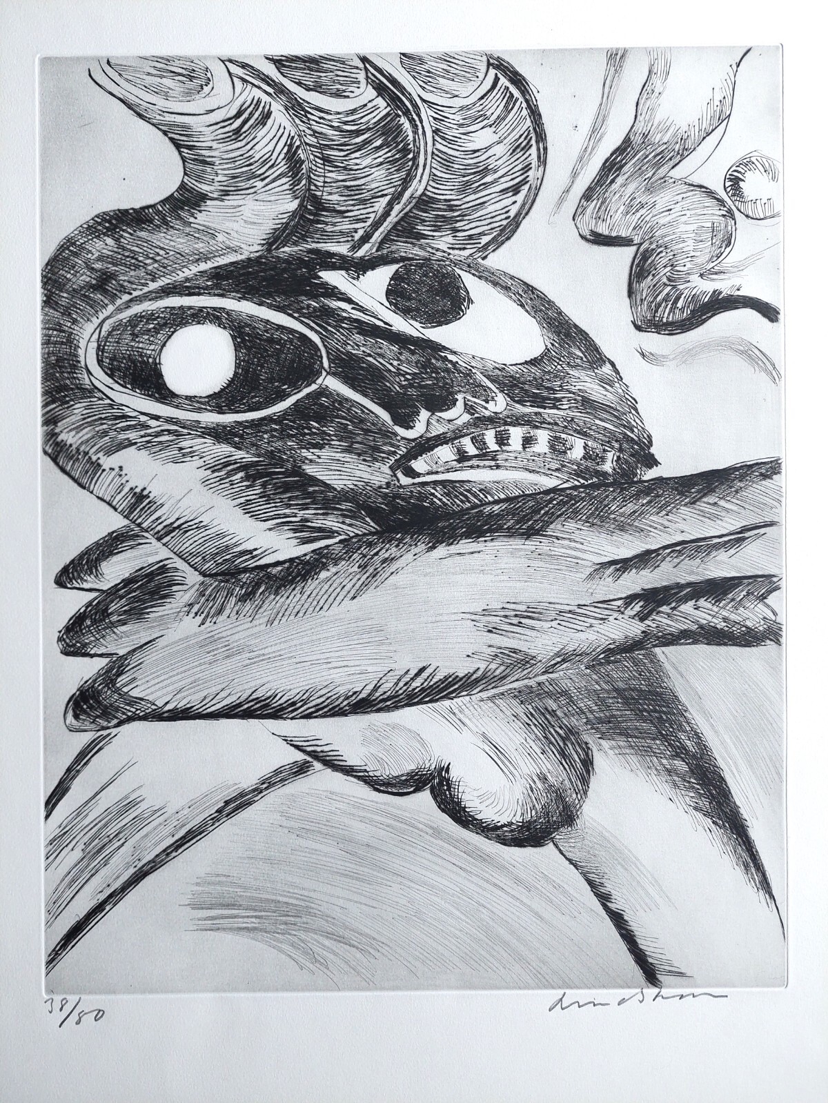 Bengt LINDSTRÖM Signed drypoint engraving 