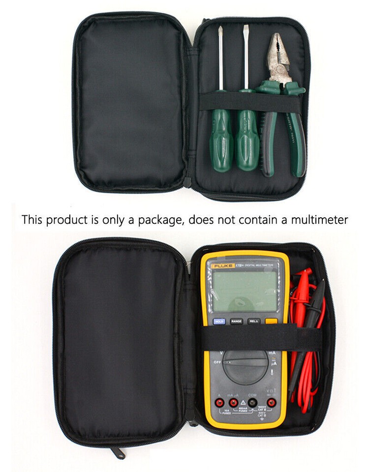 Custodia Rigida EVA Per Multimetro, Antiurto E Da Viaggio, Compatibile Con Fluke 15B+ 17B+ 115C 116C 117C, Nera