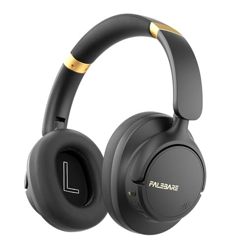 Noise Cancelling Headphones, Bluetooth Headphones Over The Ear Headphones Black - Picture 2 of 7