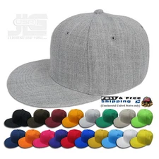 Plain Fitted Size Cap New Acrylic Multi-Brand Baseball Hat S-2XL Flat Bill Visor