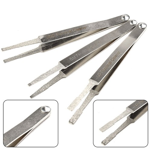 3pcs/Set Diamond Grip Electrical Terminal Cleaner Tool Wiring Tweezer