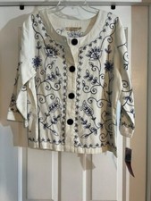 Embroidery Women Evening Party Church Jacket Size L