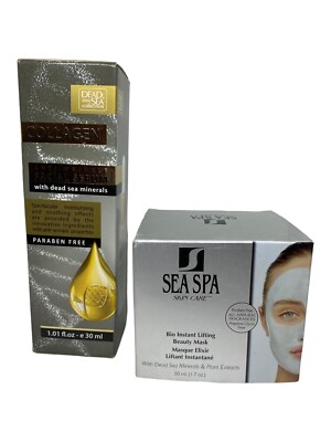 Dead Sea Collection Collagen Anti Wrinkle Facial Serum + Sea Spa Beauty Mask Duo