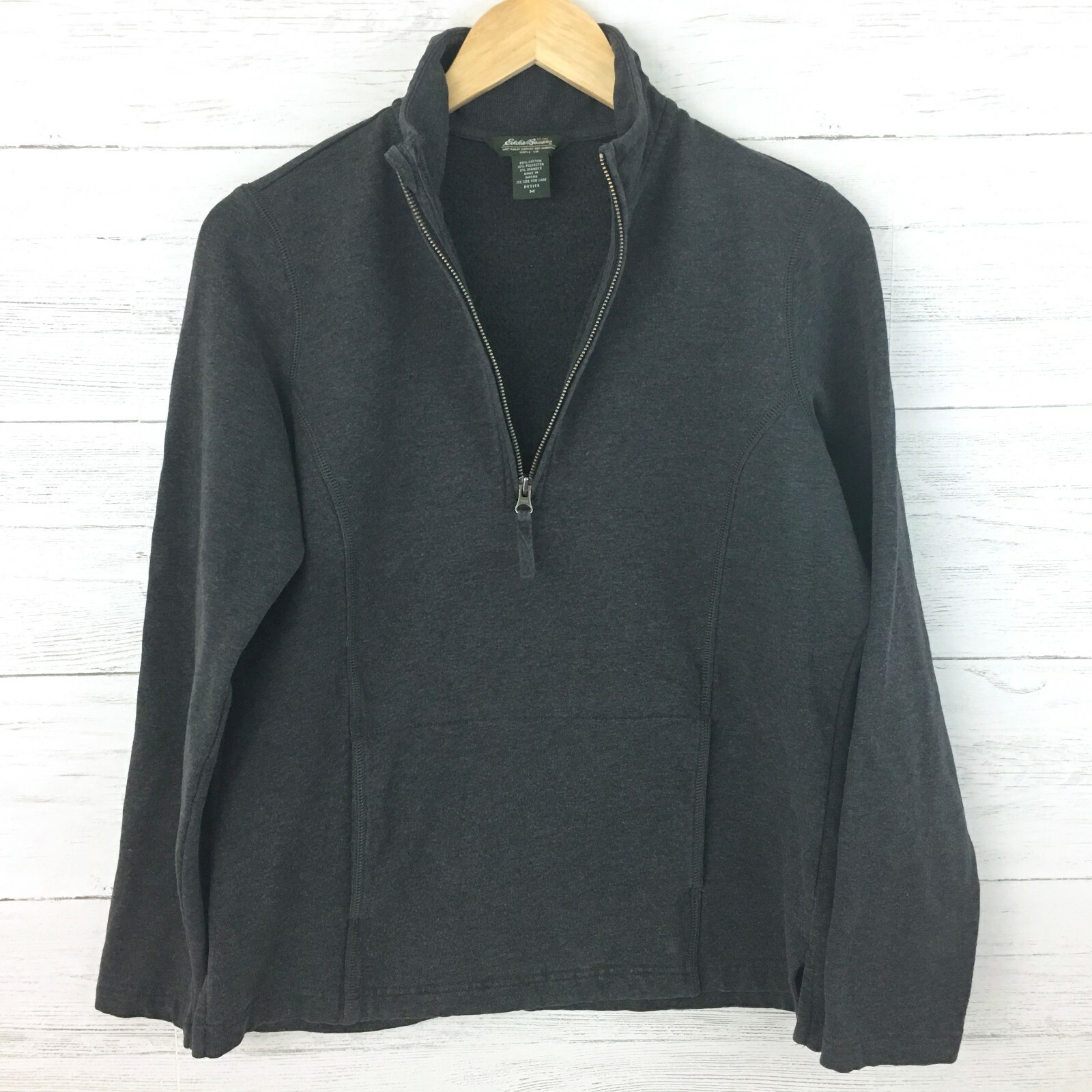 Eddie Bauer Women's Dark Grey 1/2 Zip Athletic Top Fr… Gem