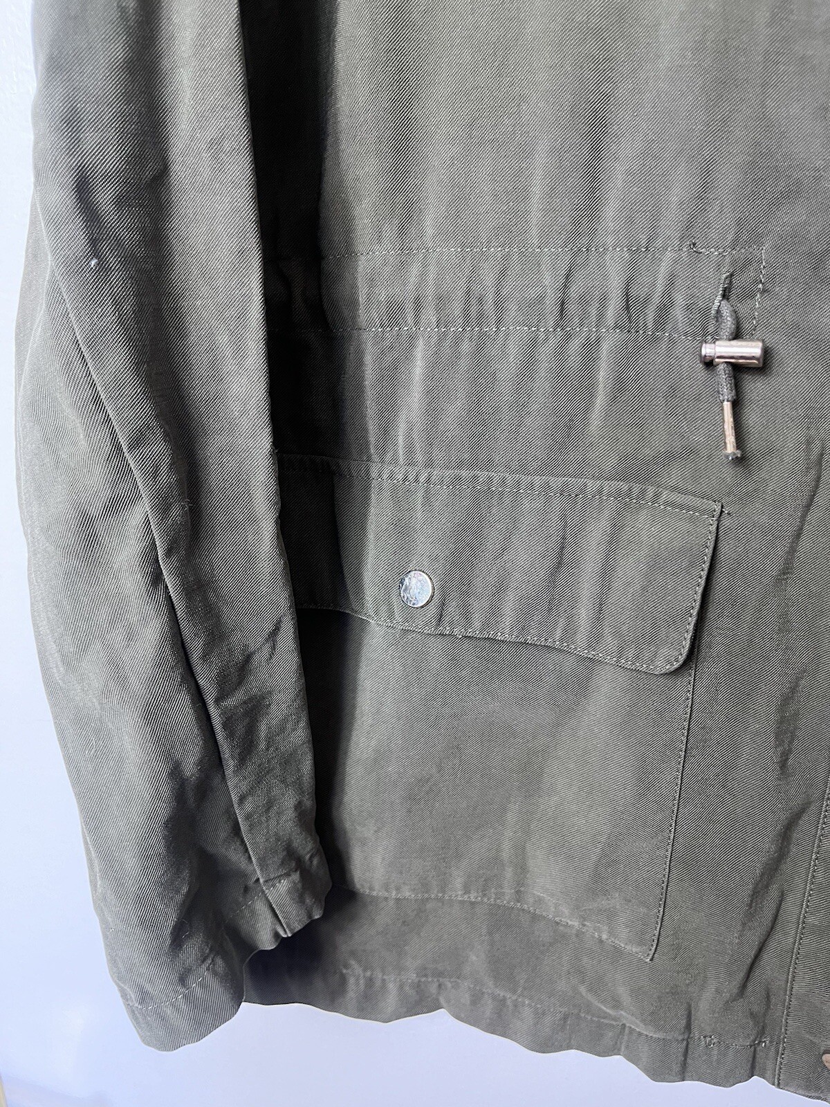 ZARA BASIC Khaki Green Lightweight Jacket Coat Si… - image 3