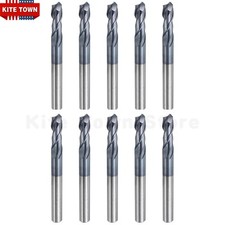 10Pcs 2 Flute 1/4" x 3/4" x 2-1/2" Solid Carbide End Mills AlTiN Coated CNC Bit