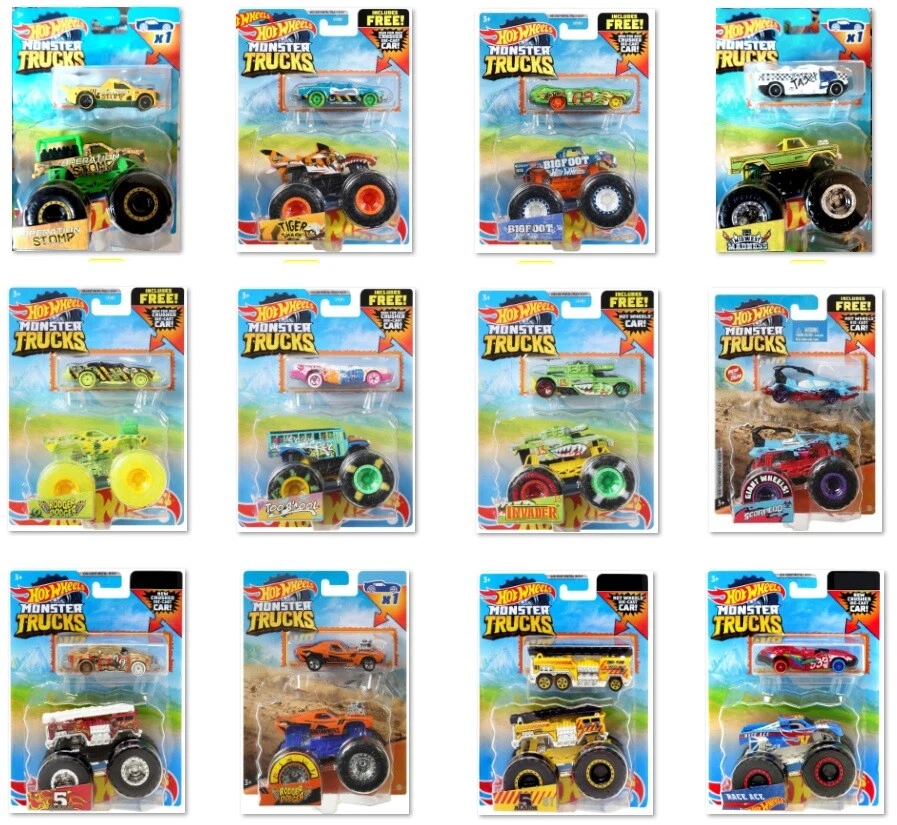 LIEFERUNG 2-3 Werktags MONSTER TRUCKS Hot Wheels Auto Fahrzeuge 1:64 Doppel Pack