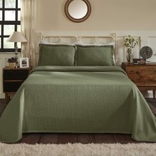 ¡NUEVO! ~ XXX-L ACOGEDOR JUEGO DE COLCHA EDREDÓN COLCHA SUAVE EXTRA GRANDE VERDE SALVIA CHIC