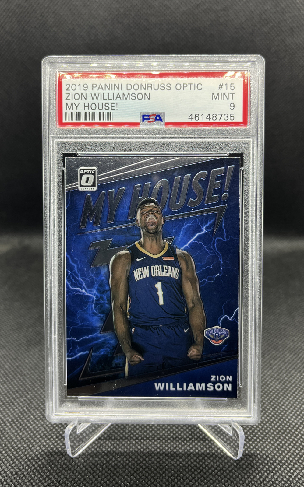 2019-20 Panini Donruss Optic My House Zion Williamson #15 PSA 9 Pelicans Rookie