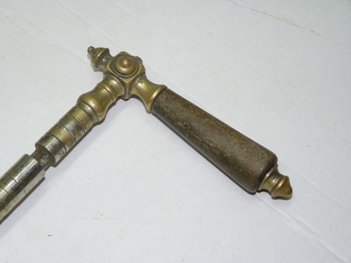 Paar Türdrücker / Türgriffe Gründerzeit (1) - Messing / Horn oder Holz - Bild 3 von 4