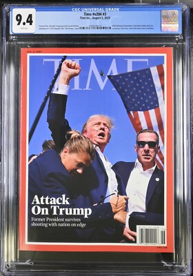  Time Magazine CGC 9.4 Attack On Trump Donald Trump Fist Pump August 5 2024 8/5