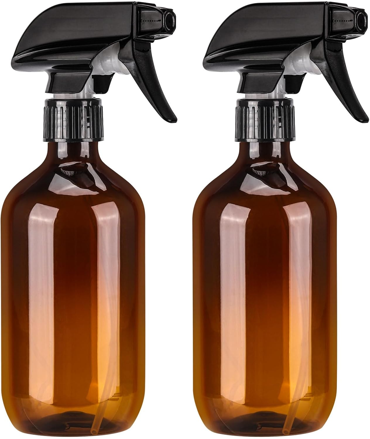 Tbestmax 16oz Amber Plastic Spray Bottles 2-Pack Refillable Empty
