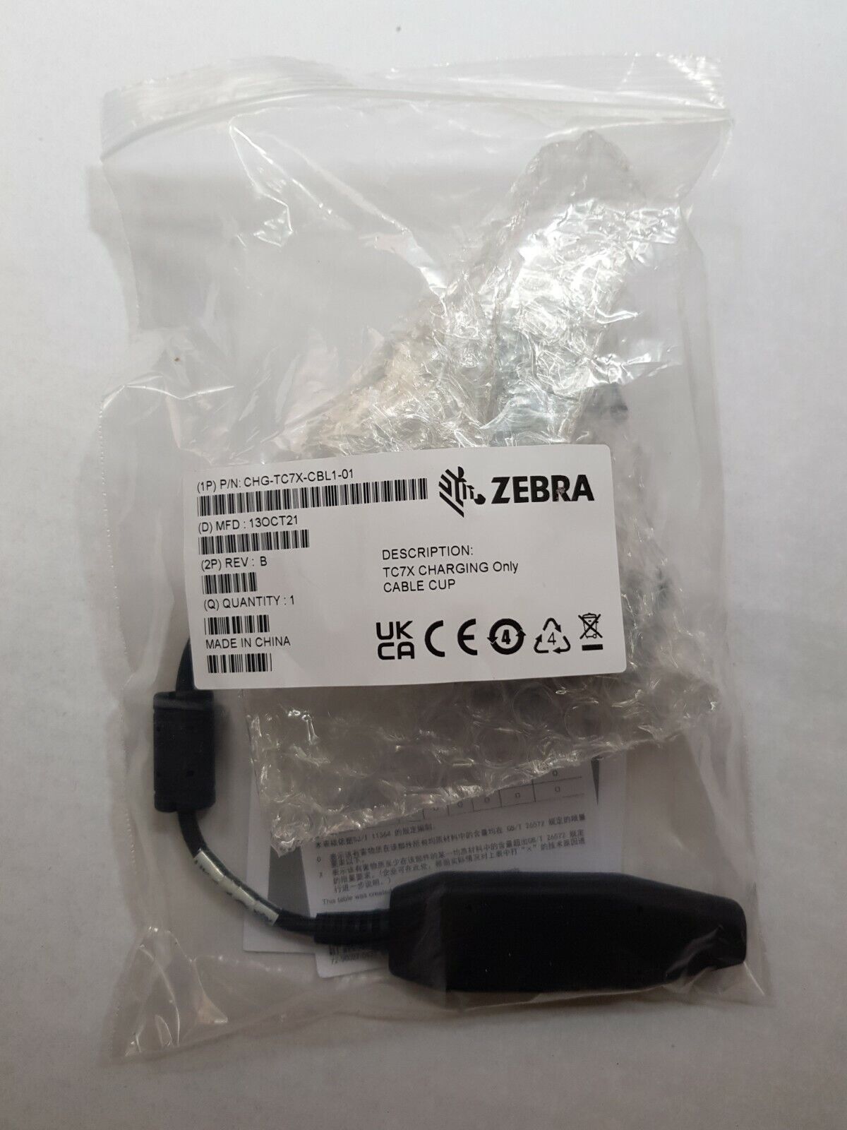 Zebra Motorola Symbol TC70 TC75 Series Charging Cable P: CHG-TC7X-CBL1-01 L#1189