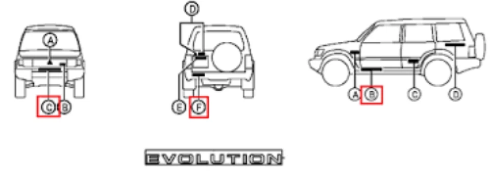 Genuine MITSUBISHI OEM PAJERO EVOLUTION Evolution Decal MR361642 - Изображение 4 из 4