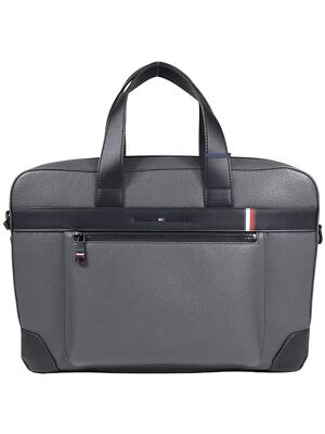 Tommy Hilfiger Herren Messenger Bag TH Central Computer Bag Grau