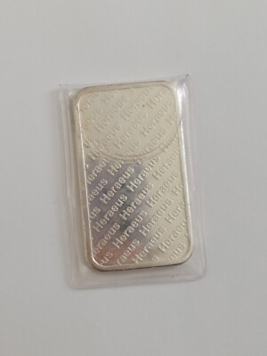 Vintage Heraeus 1 oz .999 Fine Silver Bar - Edelmetalle Hanau