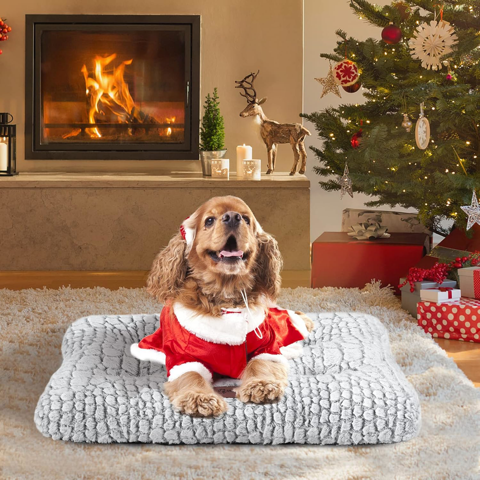 Soft Fluffy Dog Bed Crate Pad for Small Dogs AntiSlip Pet Cushion