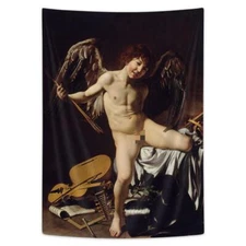 Naughty Angel Boy Nude Man Painting Wall Art Poster Fabric WITHOUT FRAME 36x24in