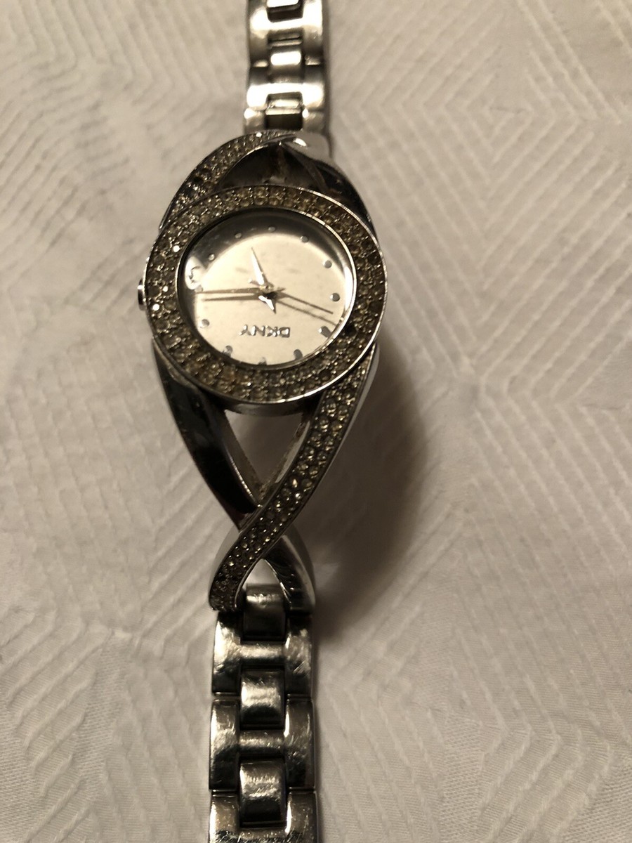 DKNY Ladies Designer Silver Cross Bracelet Watch | eBay display picture 1