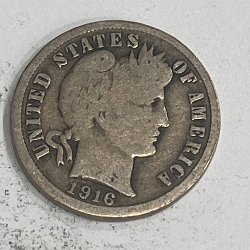 1916-P Barber Dime 90% Silver, Over 100 Years Old  Fill Your Album