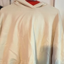 Hollister Men's Beige Fleece Pullover Hoodie w/ Pockets Solid Size L