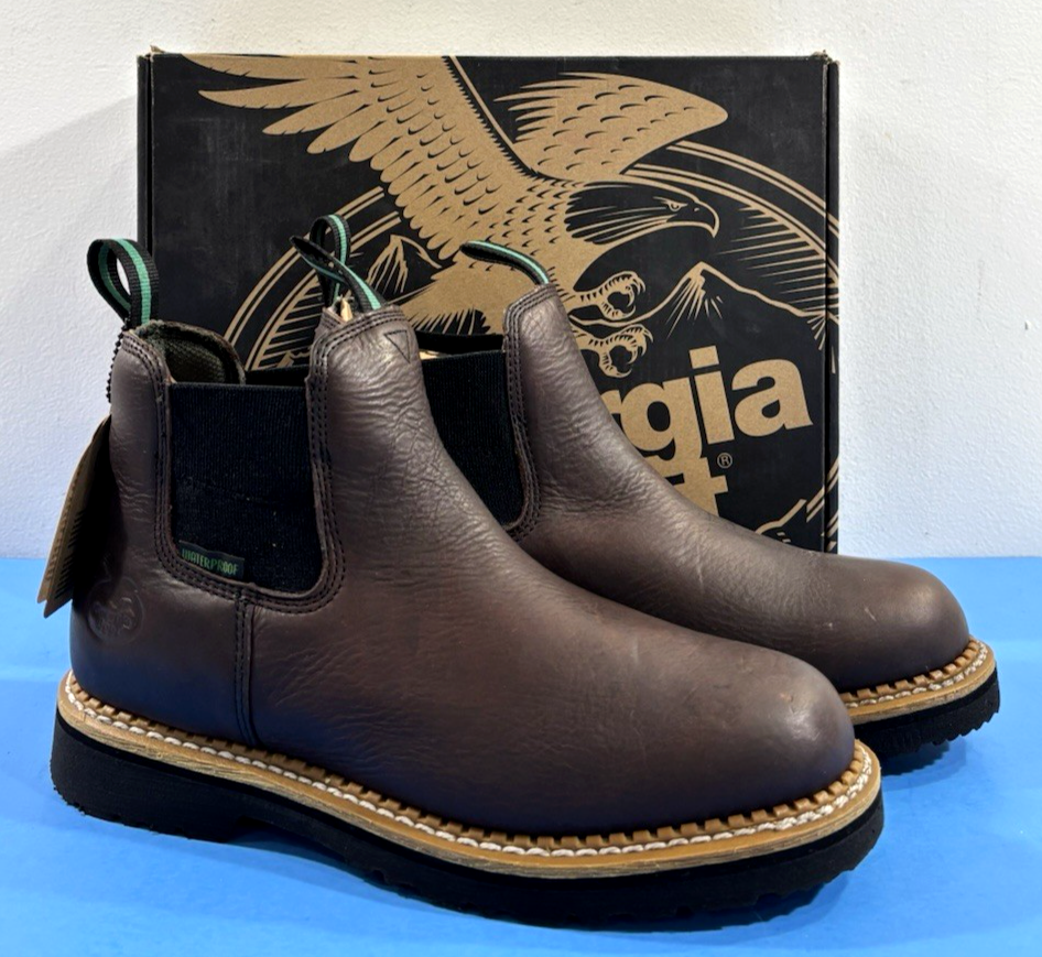 Georgia Giant High Romeo Mens 9.5 W Dark Brown Leather Firm Toe Work Boots New Georgia Giant Men main image 4