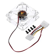 Clear Computer Case Fan 1800RPM 80mm 4 Pin Red 4 LED 12V with 4 Screws