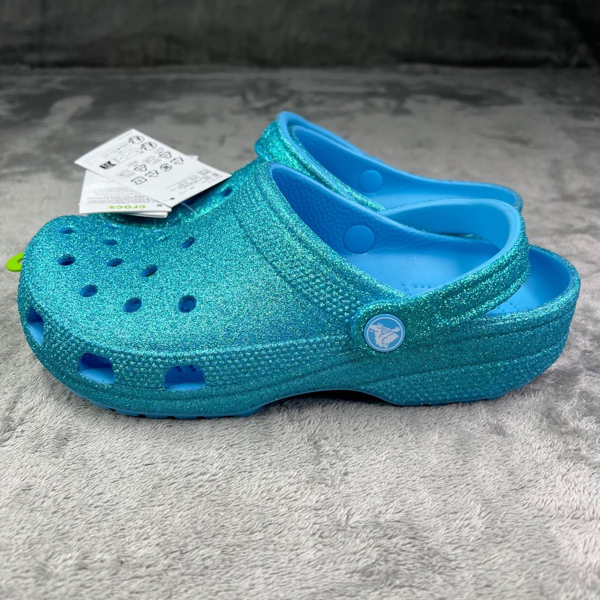 Crocs Classic Iridescent Glitter Clogs Mens Womens Blue