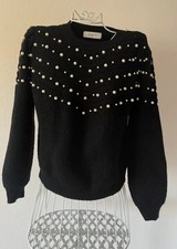 Pullover Axara schwarz Perlen Größe M Stric...