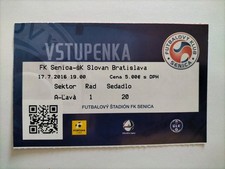 Collectors Ticket 16/17 FK Senica v Slovan Bratislava 