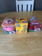 Sunny Days Squeezy Squishy Toys 3 Pack LOT Peach Cherries Cheese