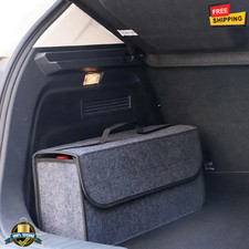 Gray Car Trunk Organizer Foldable Anti-slip Boot Storage Bag With Compartments