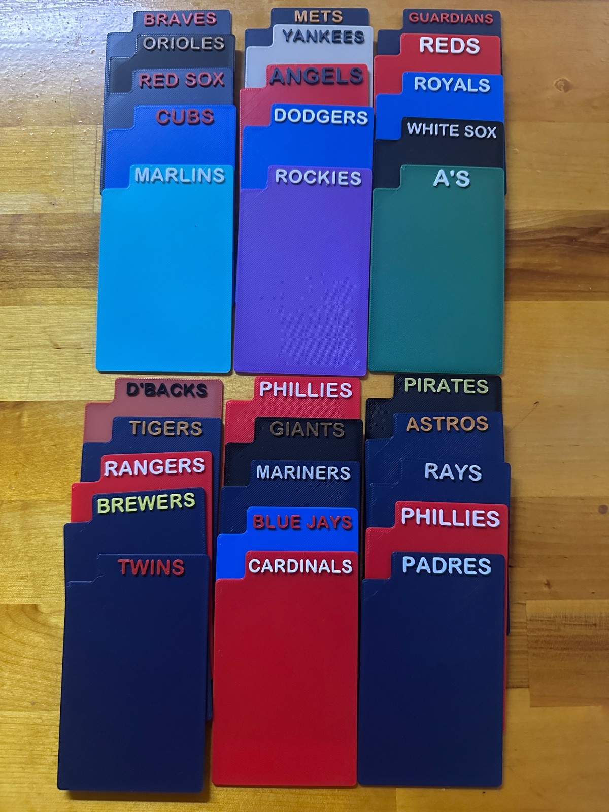 (30) STANDARD MLB Team Sports Card Dividers BASEBALL Trading MADE IN USA PLASTIC