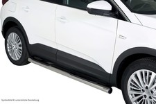 Schwellerrohre mit Tritt für OPEL Grandland X Bj.2017-21 Edelstahl Ø76mm mit TÜV