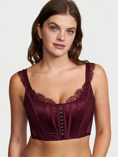 Victoria's Secret Corset Top Medium Red Wine Burgundy Dream Angels NEW