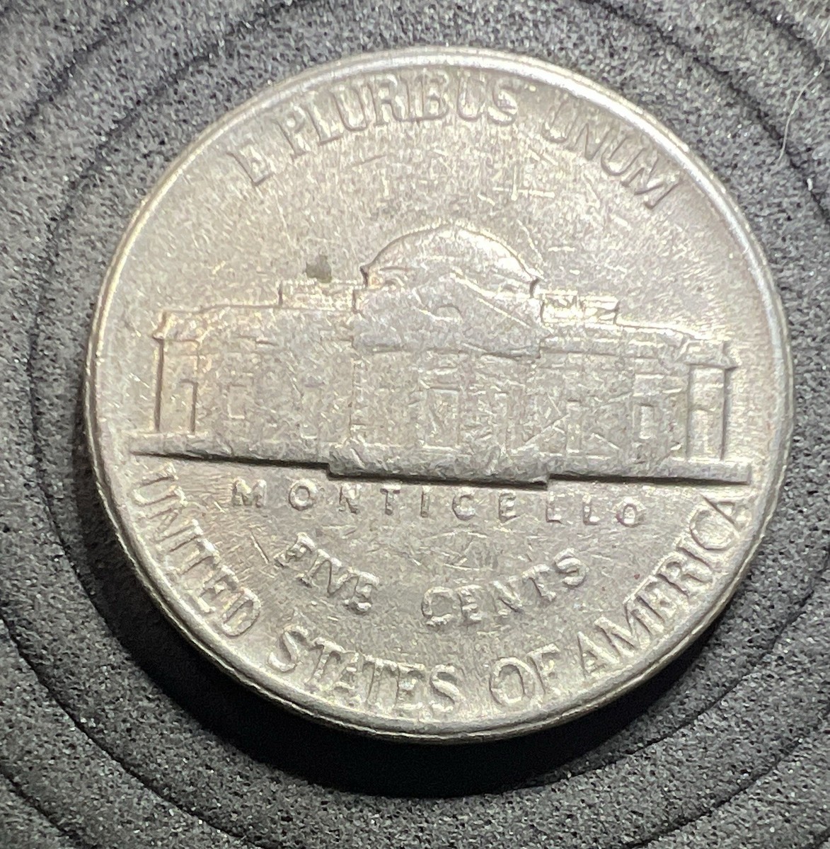 1986-P Jefferson Nickel Capped Die Obverse/Reverse Mint