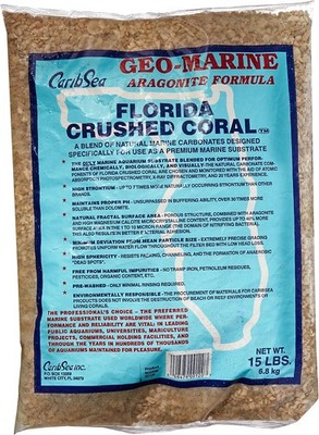 Carib Sea ACS00120 Crushed Coral for Aquarium, 15-Pound 15 POUNDS, 