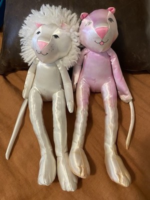 Vintage Russ Cat White Pink Lion Plush Doll Stuffed Animal Toys 12'' S33