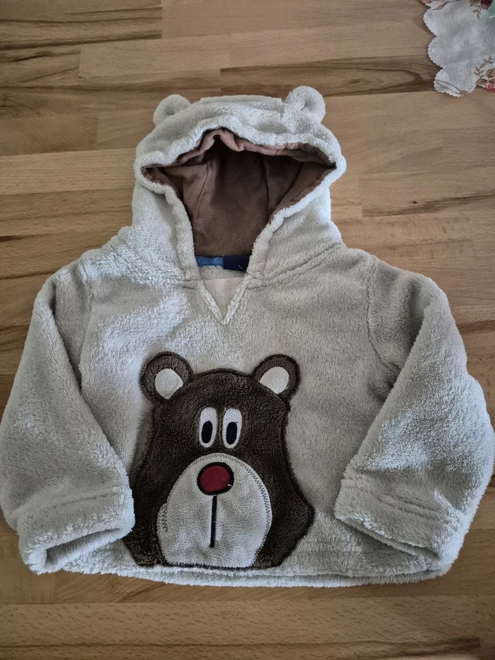 Baby Kleinkind Kuschel Pullover Hoodie mit Bärchen, Größe. 74/80 gebraucht