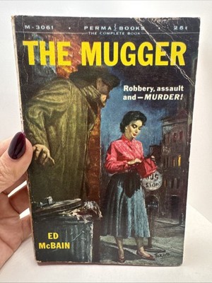 Vintage The Mugger By Ed McBain PermaBook 87th Precinct Series 1sr Print 1956