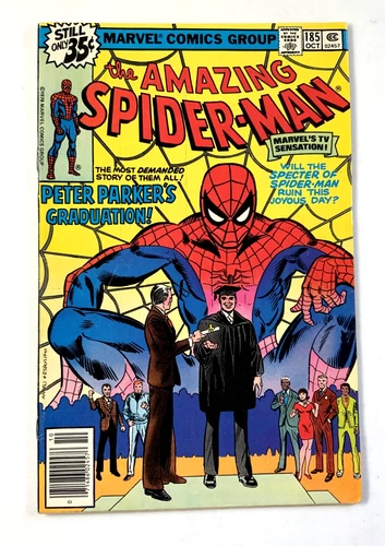 Marvel AMAZING SPIDER-MAN (1978) #185 Key Peter Graduates VG/FN (5.0) Ships FREE