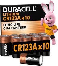 Duracell CR123 CR123A 123 3V Lithium Power Photo Battery (10 Batteries) BNIB